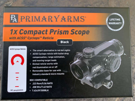 Primary Arms 1x Compact Prism Scope with ACSS Cyclops Reticle