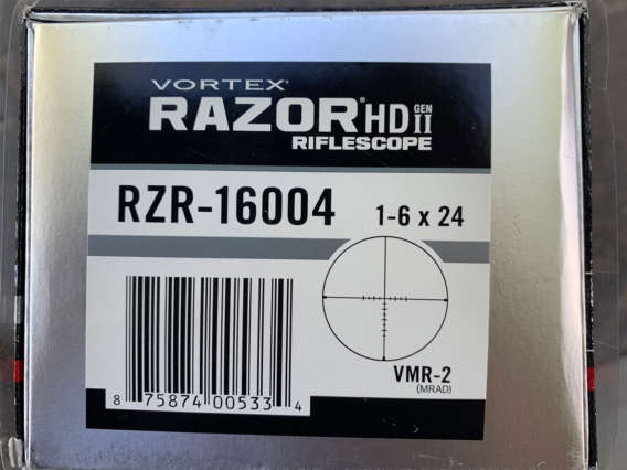 Vortex Razor HD Gen II 1-6x24 (Non-E) Retail Box