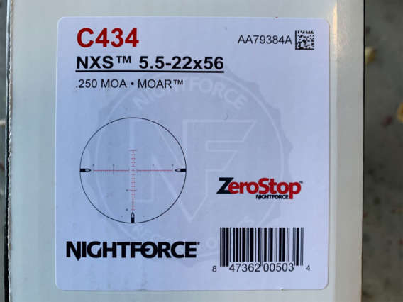 Nightforce NXS 5.5-22x56 C434 box