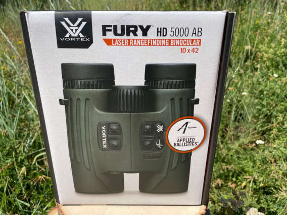 Vortex Fury HD 5000 AB 10x42 Laser Rangefinding Binocular box