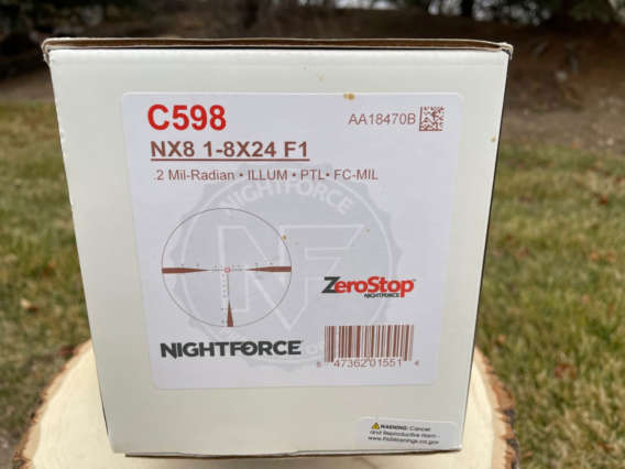 Nightforce NX8 1-8x24 C598 box