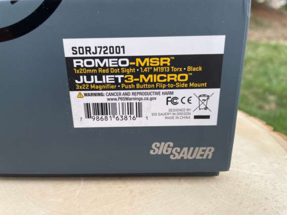 Sig Sauer ROMEO-MSR Red Dot w/ JULIET3-MICRO Magnifier Combo box