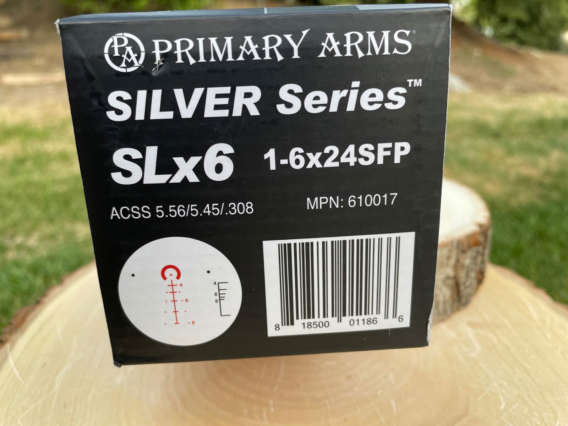 Primary Arms SLx6 1-6x24 SFP ACSS Reticle Gen III box