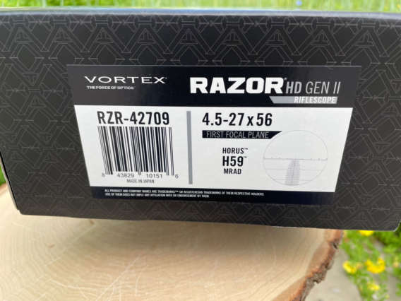 Vortex Razor HD Gen II 4.5-27x56 Horus (MRAD) box