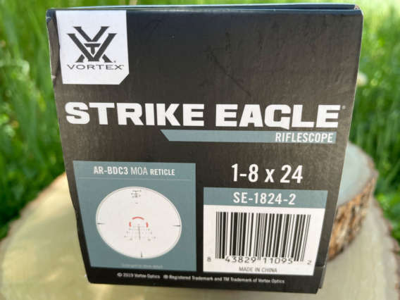 Vortex Strike Eagle 1-8x24 Gen 2 box