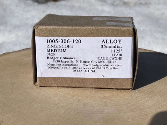 Badger Ordnance 35mm Medium 1.125” Alloy Ring Set 306-120