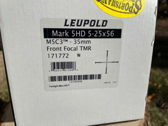 Leupold Mark 5HD 5-25x56 TMR box - lightly used