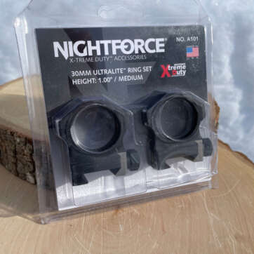 Nightforce 30mm Ultralite Ring Set 1.0 height / Medium A101 - 4 screw