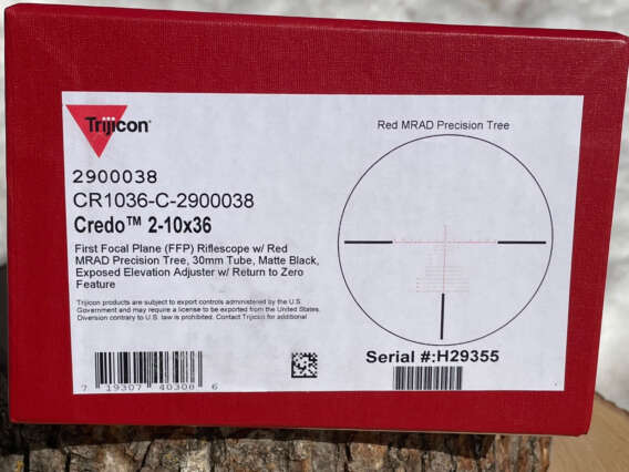 Trijicon Credo 2-10x36 FFP Red MRAD Precision Tree Reticle - Lightly Used