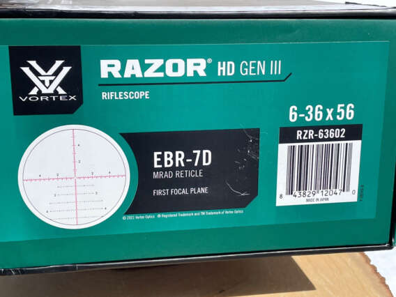 Vortex Razor HD Gen III 6-36x56 (MRAD) - Like New In Box
