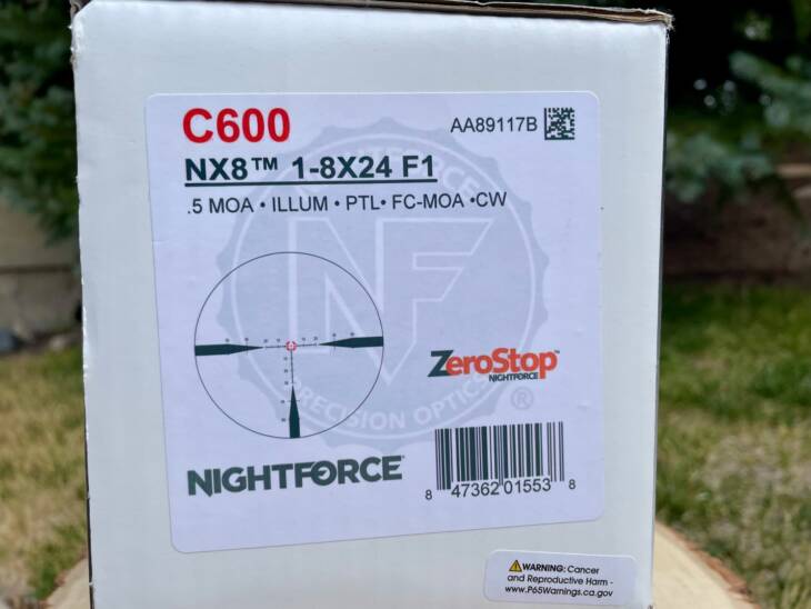 Nightforce NX8 1-8x24 FC-MOA C600 - Like New in Box