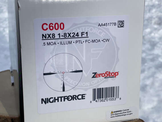 Nightforce NX8 1-8x24 FC-MOA C600 - Lightly Used