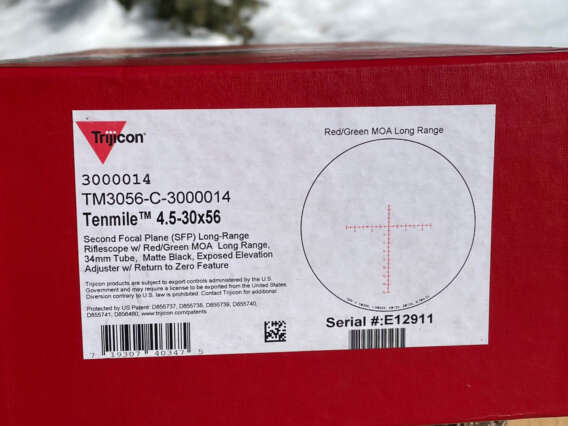 Trijicon Tenmile 4.5-30x56 MOA Long Range - Lightly Used