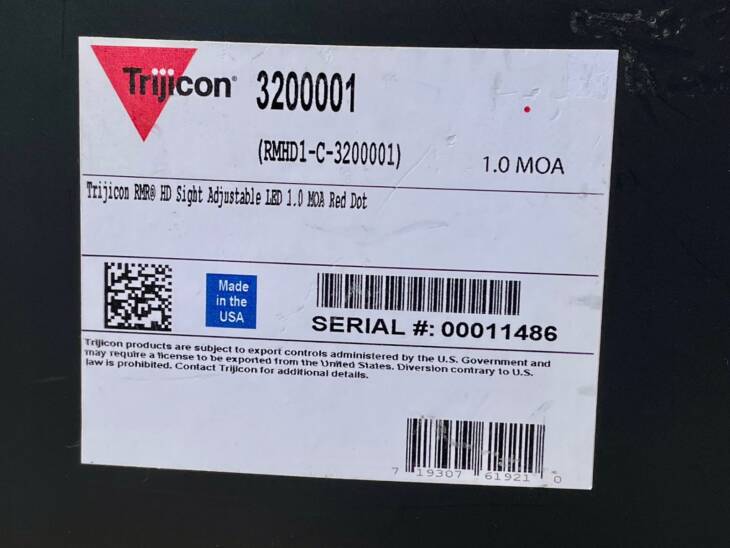 Trijicon RMR HD 1.0 MOA Red Dot - Lightly Used