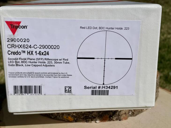 Trijicon Credo HX 1-6x24 Red LED BDC Hunter Holds .223 - Lightly Used