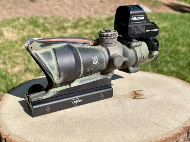 Trijicon ACOG TA31 w/ Holosun HS407C X2 piggybacked Red Dot - Well Used