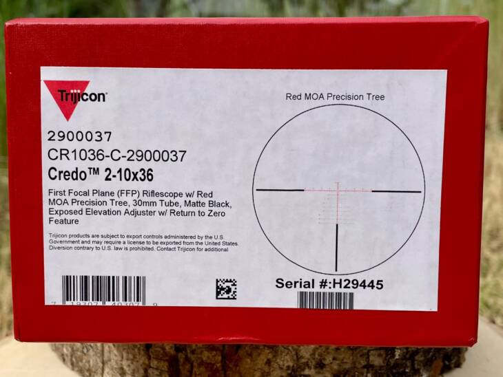 Trijicon Credo 2-10x36 FFP Red MOA Precision Tree Reticle - Lightly Used