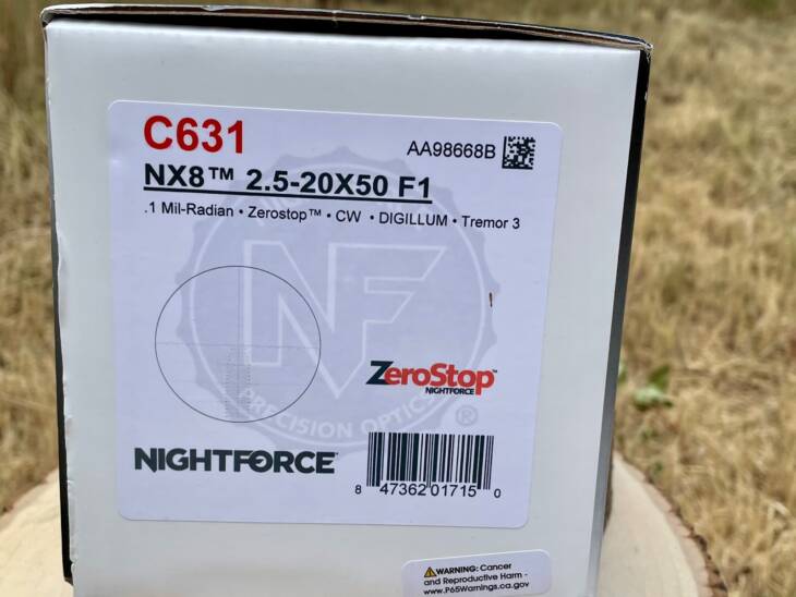 Nightforce NX8 2.5-20x50 C631 - Lightly Used