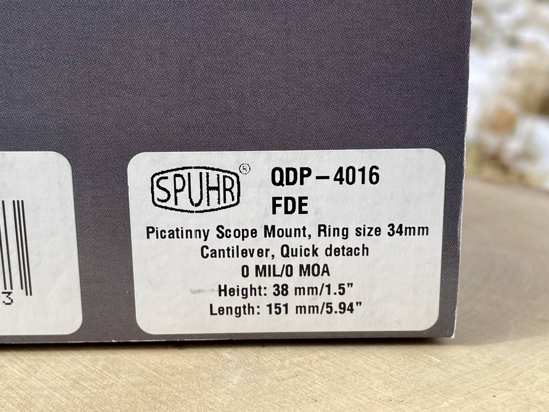 Spuhr ISMS 34 mm Quick Detach Unimount - FDE - Used